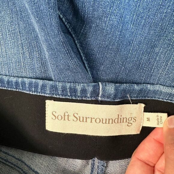 Soft Surroundings Hi-Rise Pull On Denim Jeans Womens Medium Casual Comfort - Picture 5 of 11